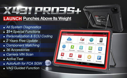 LAUNCH X431 PRO3S+ 10.1 Car Diagnostic Tools Auto OBD OBD2 Scanner All System Coding Active Test Guide Function