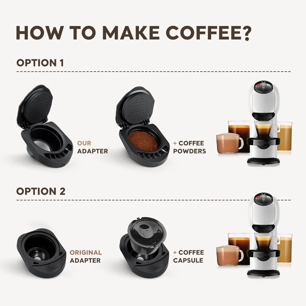 Refillable Reusable Coffee Capsule Adapter for Dolce Gusto Coffee Capsule Convert Compatible with Genio S Piccolo XS Machine