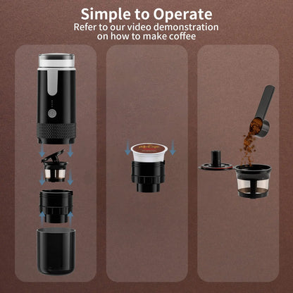 New Portable Coffee Machine Coffee Maker Electric Capsule Ground Coffee Brewer Fit For Coffee Powder and Coffee Capsul