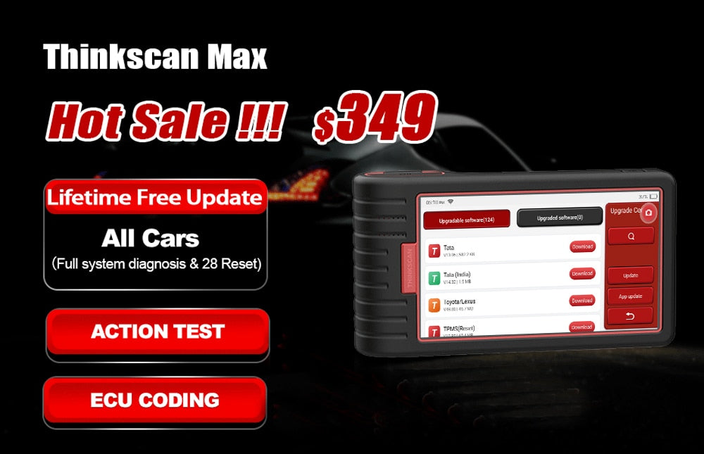 THINKCAR ThinkScan Max 2 Diagnostic Tools Full system Support CANFD For GM 2023 AF DPF IMMO 28 Reset ECU Coding OBD2 Scanner