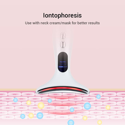 Heat EMS Face Neck Massager ION LED Photon Therapy Facial Lifting Beauty Devices Remove Double Chin Anti Wrinkle Skin Care Tools