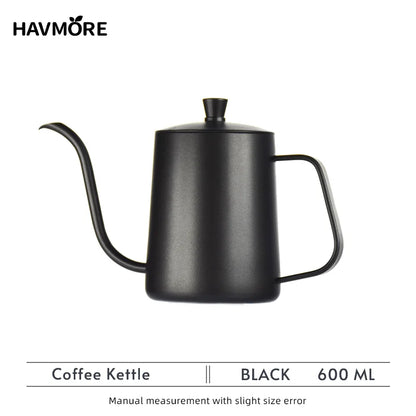 304 Stainless Steel 600ml Long Gooseneck Spout Barista Espresso Coffee Maker Kettle Teapot Accessories Tools