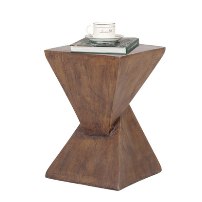 Lightweight Concrete Accent Table, Modern Geometry Side Table for Indoor and Outdoor, Small Bedside End Table Sofa Vanity Coffee