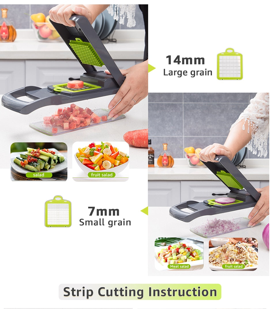 Multifunctional Manual Vegetable Chopper: Efficient Kitchen Accessory for Grating, Slicing, and Dicing Vegetables, Cheese, Onions, and More