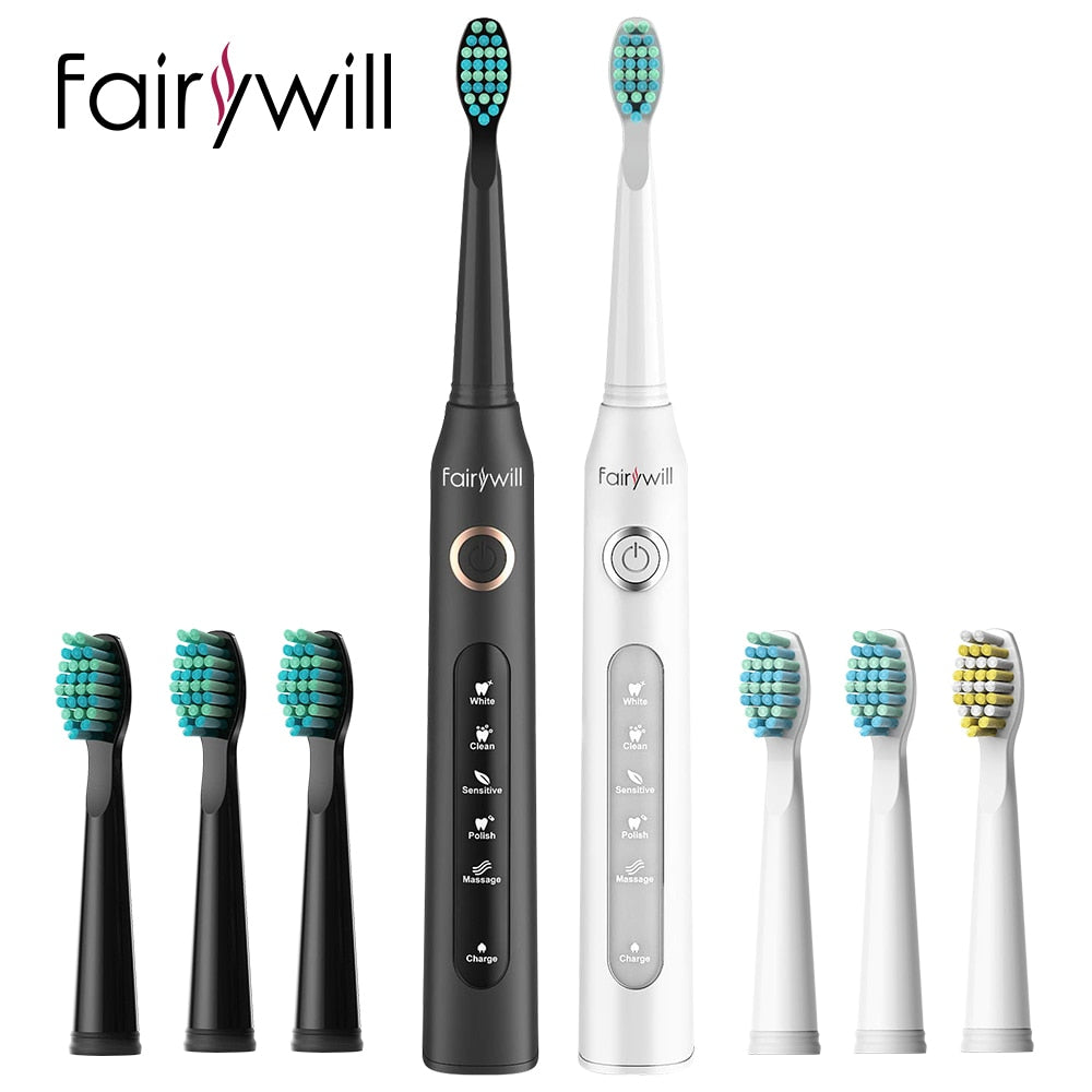 D7 Sonic Electric Toothbrushes with 5 Modes, Smart Timer, Rechargeable, and 8 Super Whitening Toothbrush Heads for Adults and Kids