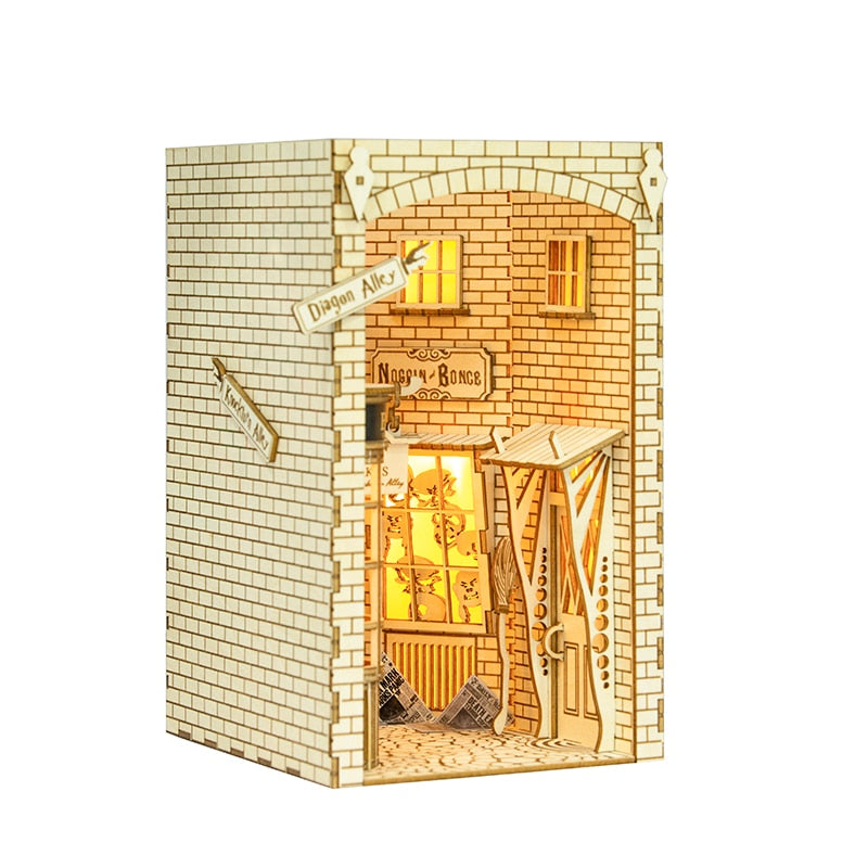 CUTEBEE Mothers Day Gifts DIY Butterfly House Book Nook Kit Dollhouse with Light Eternal Bookstore Bookshelf Insert 3D Bookend