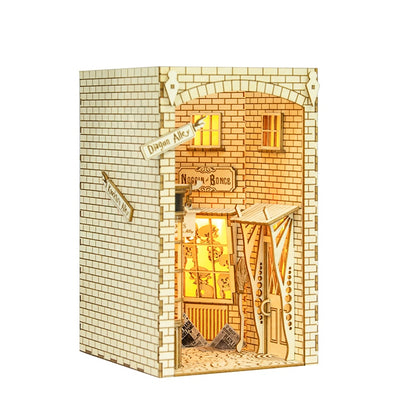 CUTEBEE Mothers Day Gifts DIY Butterfly House Book Nook Kit Dollhouse with Light Eternal Bookstore Bookshelf Insert 3D Bookend