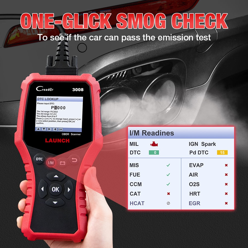 LAUNCH X431 CR3008 Car Diagnostic Tools Auto OBD2 Code Reader Professional Scanner Fault Code Read Multi-Language