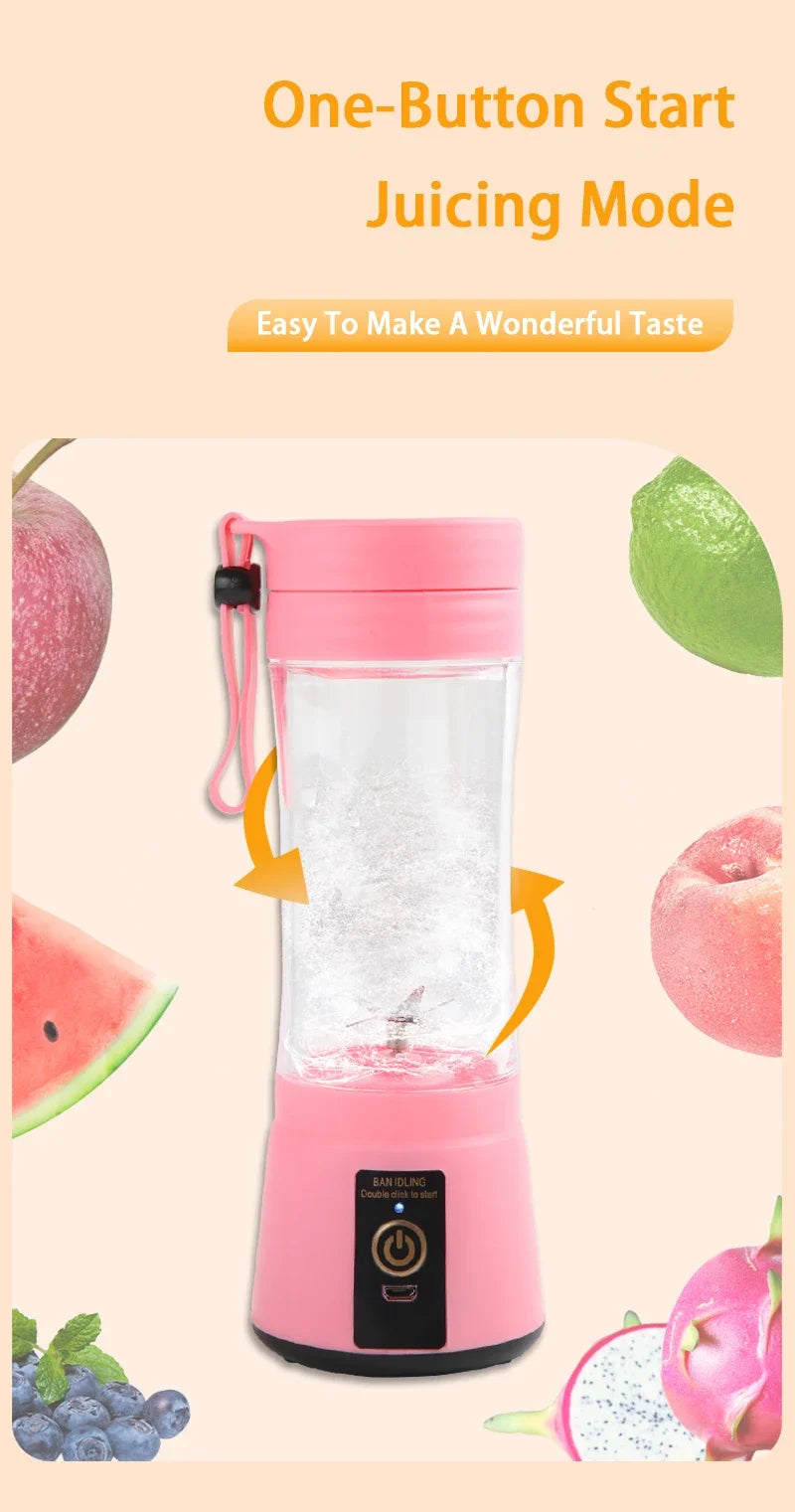 Portable Fruit Juice Blenders Summer Personal Electric Mini Bottle Home USB 6 Blades Juicer Cup Machine For Kitchen