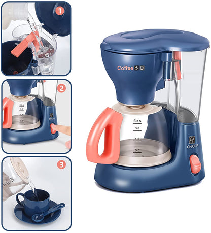 Mini Household Appliances Kitchen Toys, Pretend Play Set with Coffee Maker Blender Mixer and Toaster for Kids Boys Girls Gifts