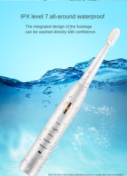 Jianpai Adult Black White Classic Acoustic Electric Toothbrush Adult 5-gear Mode USB Charging IPX7 Waterproof Acoustic Electric