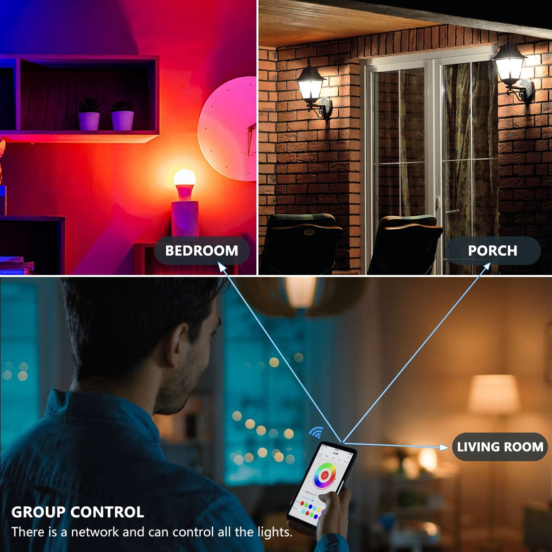 Wi-Fi Smart RGB + White Light Bulb - Alexa/Google Home Compatible - Dimmable, Timer, Color Changing