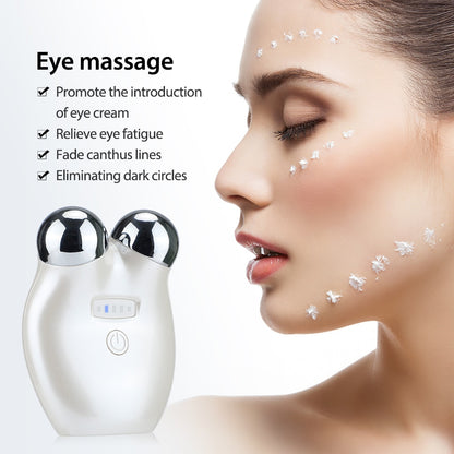 EMS Micro-current Face Lifting Machine 3D Roller Facial Massager Anti Wrinkle Tighten Skin Rejuvenation Eye Massage Instrument