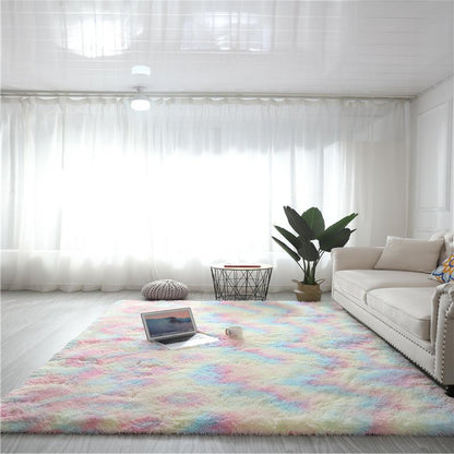 Plush Carpet for Living Room and Bedroom - Soft, Fluffy, and Anti-Slip Floor Rug - Elegant Lounge Decor and Solid Design