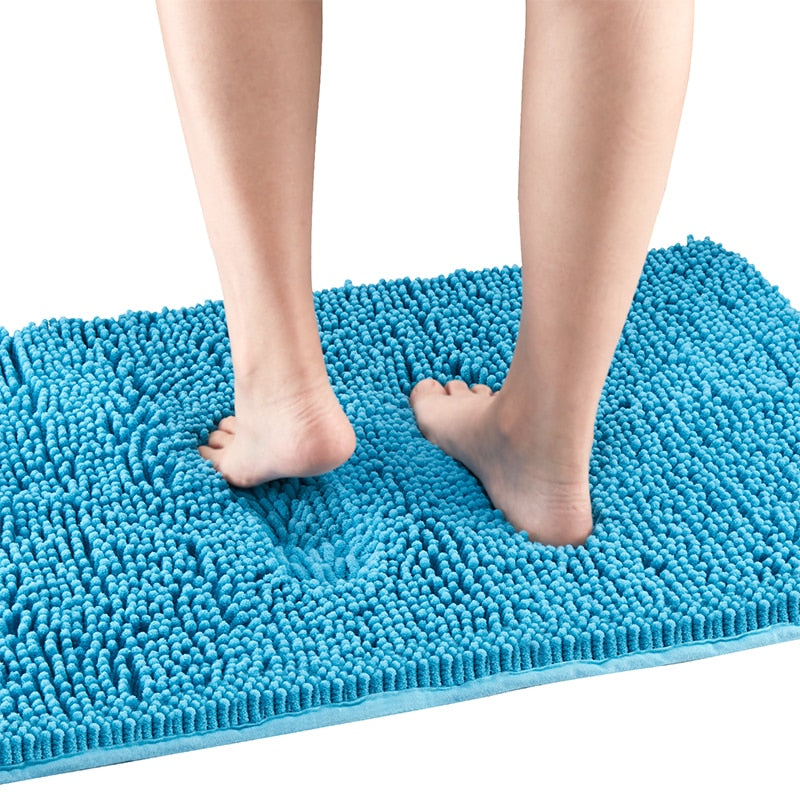 Floor Mat Thickened Rubber Bottom Chenille Carpet Bedroom Home Living Room Door Bathroom Absorbent Nonslip Door Mat