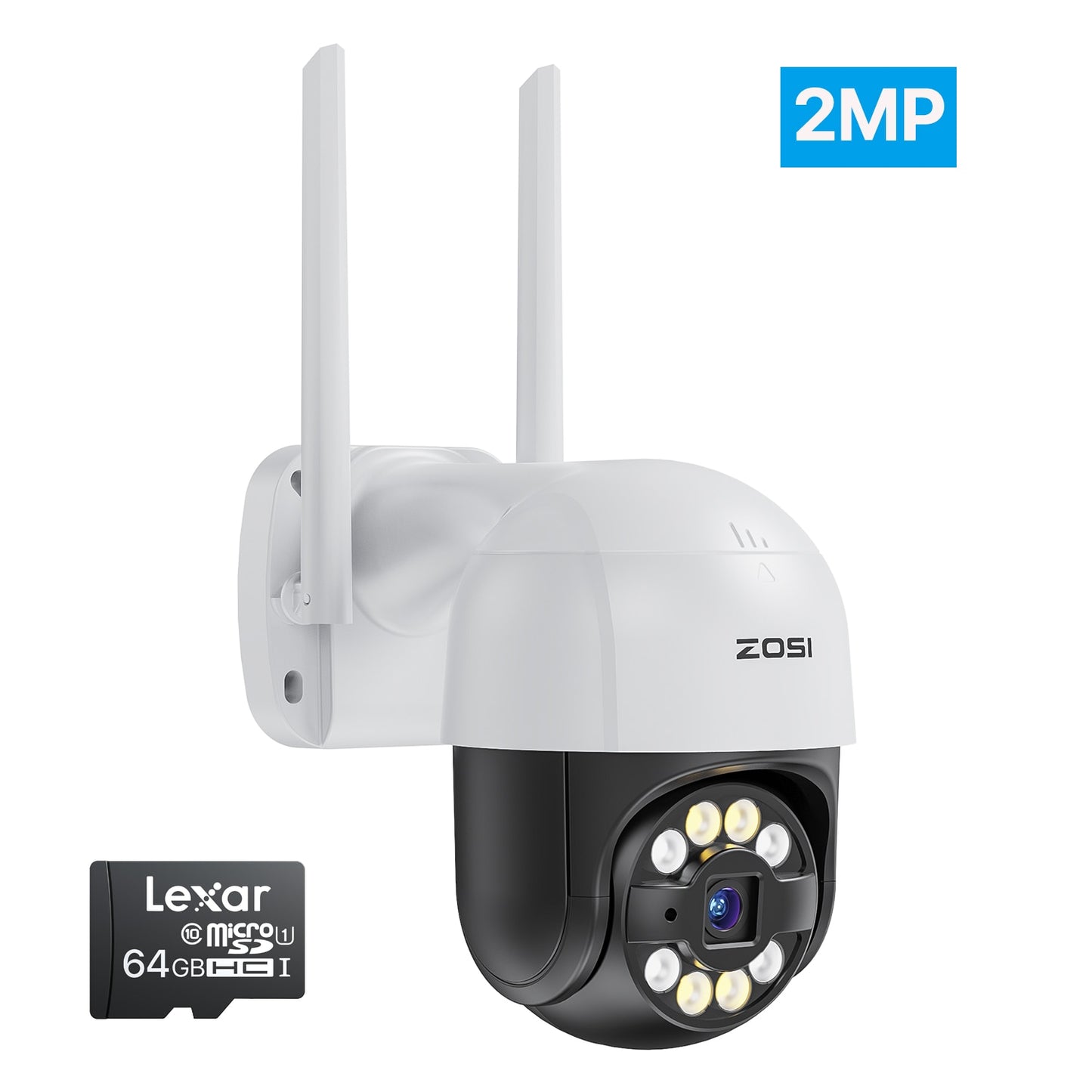 ZOSI Wifi PTZ Camera 2MP 3MP Starlight Night Vision Surveillance Outdoor IP Camera 2-Way Audio AI Human Detect Wireless Camera