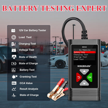 Kingbolen BM560 Car Battery Tester 6V 12V BM580 Battery Analyzer Cranking Test Charging Test Load Test BM550 PK KW650