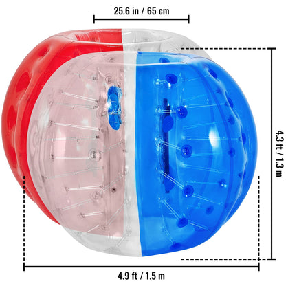 VEVOR 2 Pack 1.5m Bumper Bubble Soccer Balls Blue Red for Kids Adults Body Zorb Ball Dia 5FT