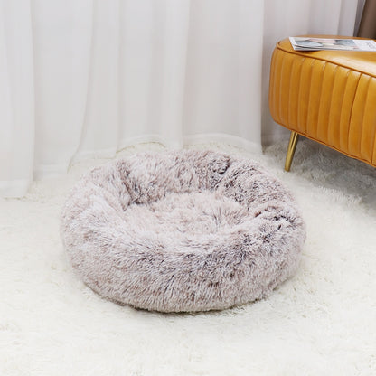 Luxurious Plush Cat Bed: Full-Size Washable Donut Bed for Ultimate Comfort and Relaxation - Perfect for All Cat Breeds