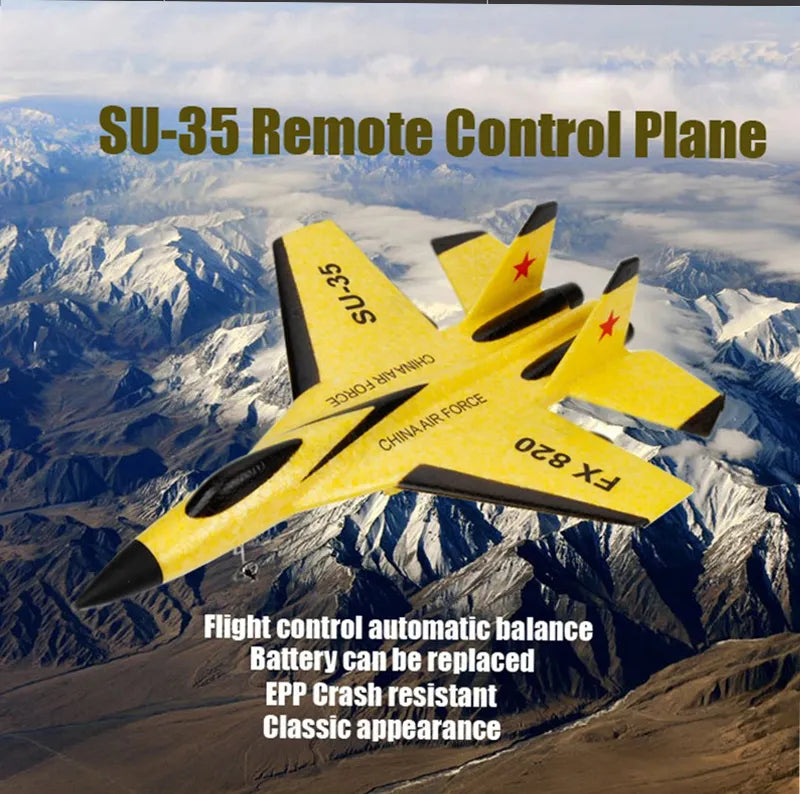 RC SU-35 Fighter Plane: High-Flying 2.4G Radio Control Glider for Kids - Remote Control Foam Aircraft for Adventurous Play