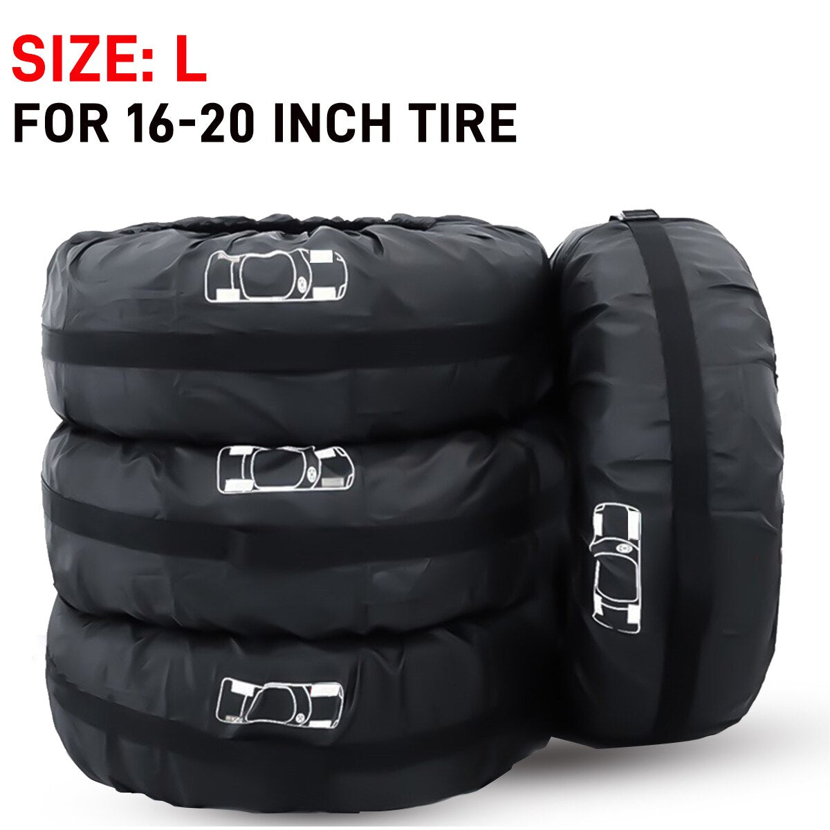 1/2/4pcs Universal Car Spare Tire Covers Case Tires Storage Bags Auto Wheel Tires Storage Bags Tyre Waterproof Polyester Bag