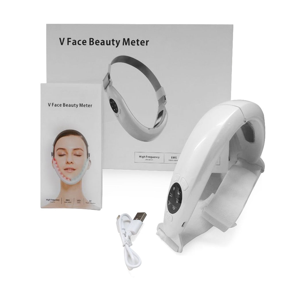 EMS Facial Lifting Device Facial Massager LED Photon Therapy Face Slimming Vibration Chin V Line Lift Belt Cellulite Jaw Device