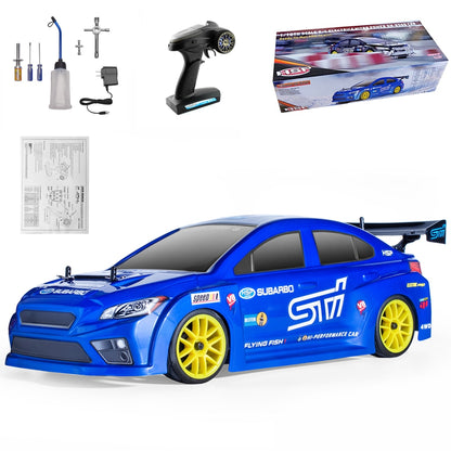 High-Speed 4WD 1:10 On-Road Racing RC Car with Two-Speed Drift, 4x4 Nitro Gas Power, Remote Control Hobby Vehicle Toy