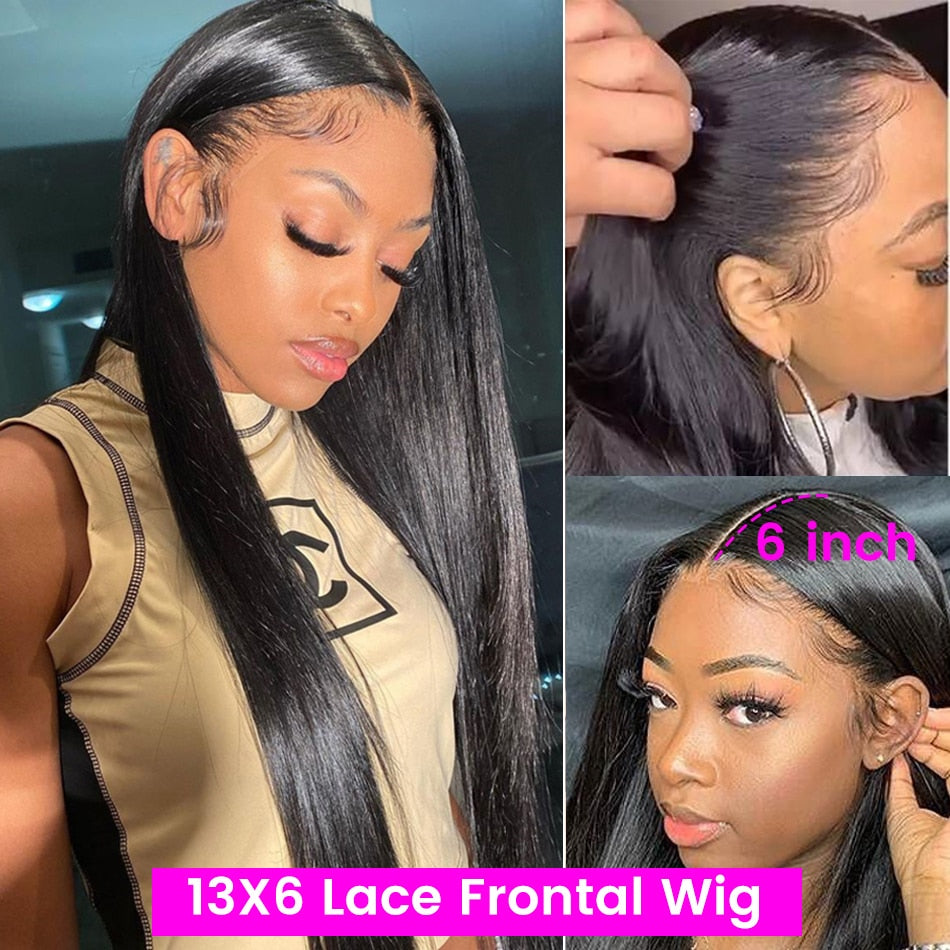 HD Lace Frontal Wig Straight Transparent 13x4 13x6 Lace Front Human Hair Wigs PrePlucked Bone Straight Human Hair Wigs For Women