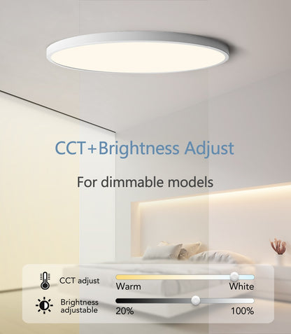 Smart Ultrathin 20-Inch LED Ceiling Lamp: Large Bedroom Lighting Fixture for Modern Living Room