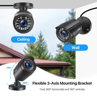 ZOSI 2.0MP 1080p Outdoor Indoor Security Camera 4-in-1 TVI/CVI/AHD/CVBS CCTV Camera For analog Home Surveillance DVR System