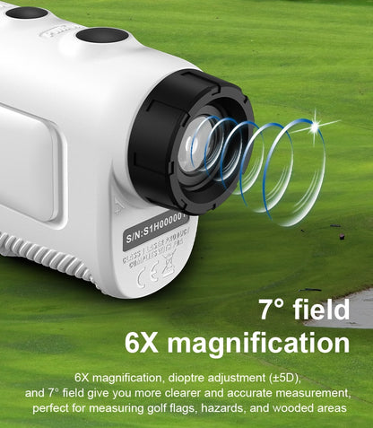 PF210 600M Yd Mini Golf Rangefinder: Laser Measure Distance Meter for Golf and Hunt Sports