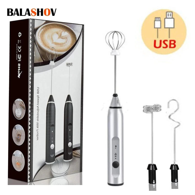 Wireless Milk Frothers Electric Handheld Blender With USB Electrical Mini Coffee Maker Whisk Mixer For Coffee Cappuccino Cream