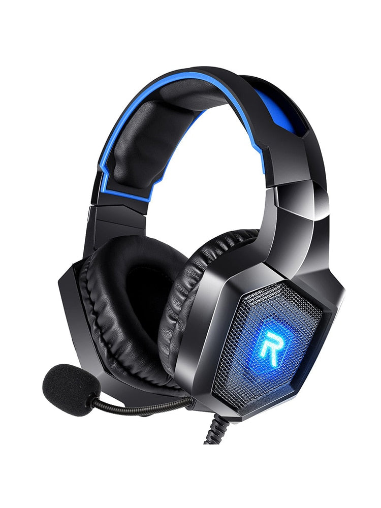 Over-Ear Gaming Headphones with Microphone & LED Light for PS4, Xbox One, PS5, Sega Dreamcast, PC, and PS2 - Noise-Canceling Gaming Headset