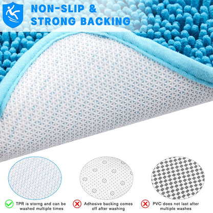 Floor Mat Thickened Rubber Bottom Chenille Carpet Bedroom Home Living Room Door Bathroom Absorbent Nonslip Door Mat