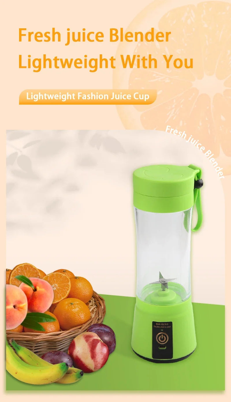 Portable Fruit Juice Blenders Summer Personal Electric Mini Bottle Home USB 6 Blades Juicer Cup Machine For Kitchen