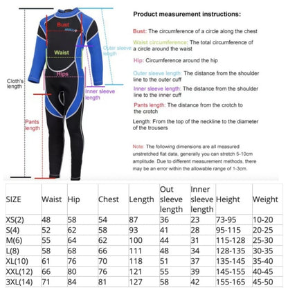 Children's Long Sleeve Neoprene Wetsuits - 2.5MM - Ideal Swimwear, Diving Suits, Rash Guards, and Snorkel One Pieces for Boys and Girls Surfing