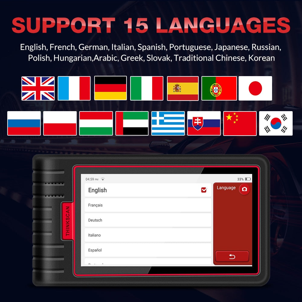 THINKCAR ThinkScan Max Automotive Diagnostic Tools Full system OBD2 Scanner AF DPF IMMO 28 Reset ECU Coding PK ThinkTool