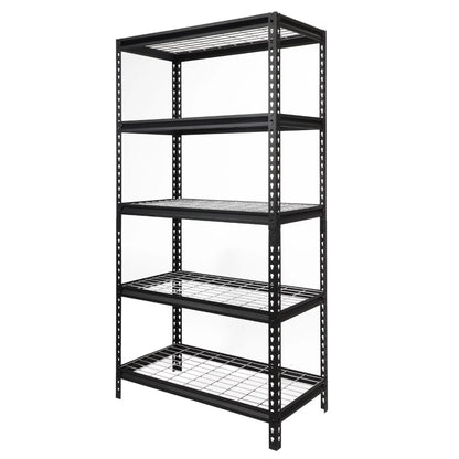 36" W x 18" D x 72" H 5-Shelf Freestanding Shelves, Storage Rack, Black