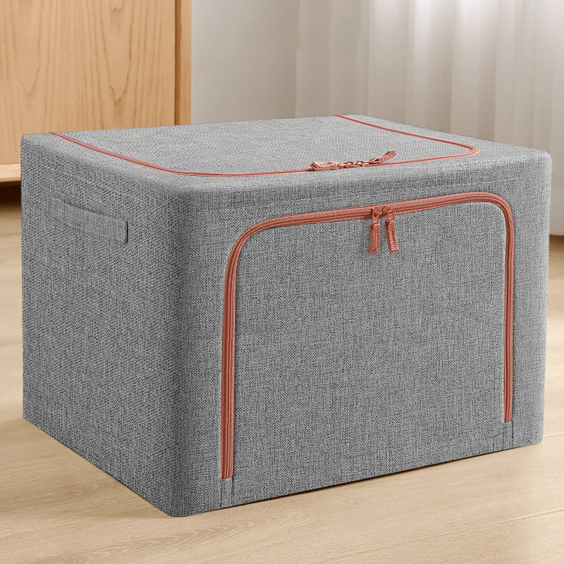 Foldable Fabric Storage Organizer: Spacious Home Storage Box for Clothes, Quilts, Blankets, and Wardrobes