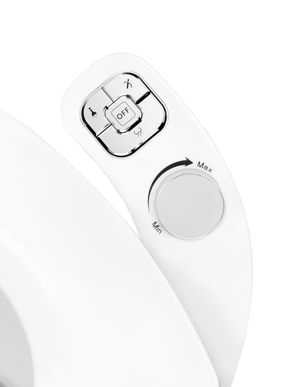 Hygienic Non-Electric Button Bidet - Dual Nozzle Fresh Water Toilet Seat Attachment with Self-Cleaning and Frontal/Rear Wash Functions