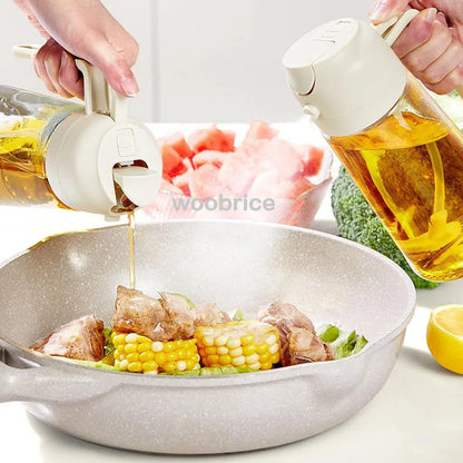 2in1 Kitchen Spray Oil Dispenser 500ml Oil  Sprayer Polisher for Air Fryer Salad Grilling Roasting Cooking Kitchen Acceesories