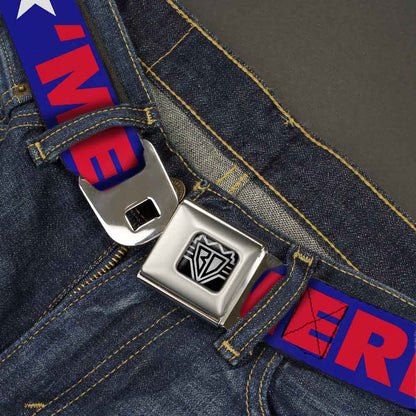 'MERICA Star USA Seatbelt Belt – World Cup 2026 Fan Gear (Blue/Red/White)