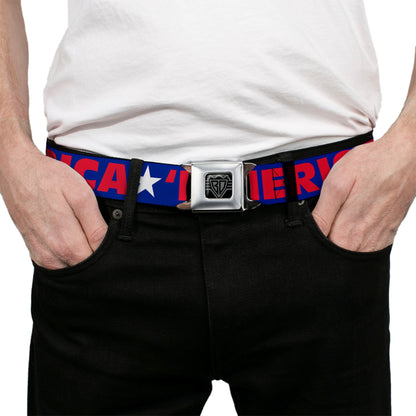 'MERICA Star USA Seatbelt Belt – World Cup 2026 Fan Gear (Blue/Red/White)