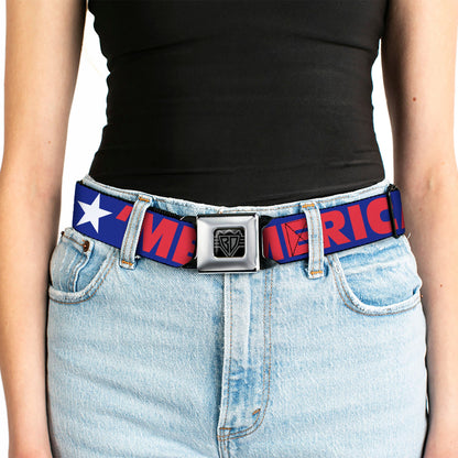 'MERICA Star USA Seatbelt Belt – World Cup 2026 Fan Gear (Blue/Red/White)