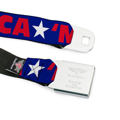 'MERICA Star USA Seatbelt Belt – World Cup 2026 Fan Gear (Blue/Red/White)