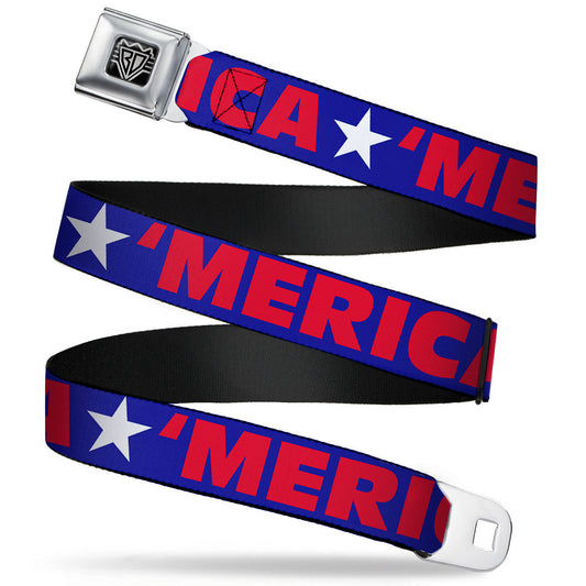 'MERICA Star USA Seatbelt Belt – World Cup 2026 Fan Gear (Blue/Red/White)