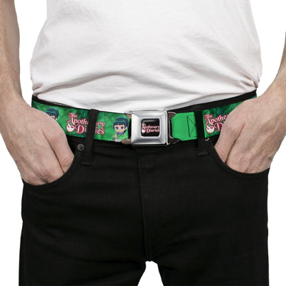 THE APOTHECARY DIARIES Title Logo Full Color Black/Red/White Seatbelt Belt - THE APOTHECARY DIARIES Maomao Grinding Pose and Title Logo Greens Webbing