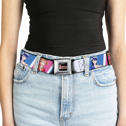 THE APOTHECARY DIARIES Title Logo Full Color Black/Red/White Seatbelt Belt - The Apothecary Diaries Gyokuyo and Lihua Pose Blocks White/Pink/Blue Webbing