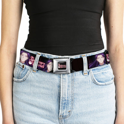THE APOTHECARY DIARIES Title Logo Full Color Black/Red/White Seatbelt Belt - THE APOTHECARY DIARIES Jinshi Pose and Title Logo Black Webbing