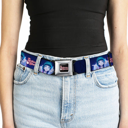 THE APOTHECARY DIARIES Title Logo Full Color Black/Red/White Seatbelt Belt - THE APOTHECARY DIARIES Maomao Hands Out Pose and Title Logo Purples Webbing